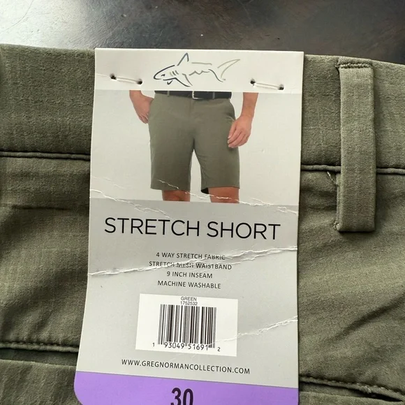 Stretch Short Olive Stretch Shorts Size 30 - Picture 2 of 7